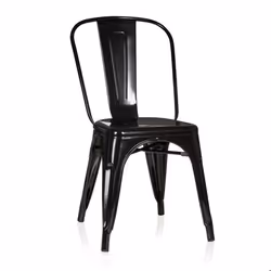Chaise de bistrot - hjh OFFICE - VANTAGGIO COMFORT - Noir - Métal