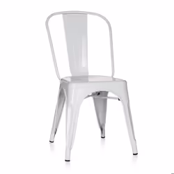 Chaise de bistrot - hjh OFFICE - VANTAGGIO COMFORT - Blanc - Métal
