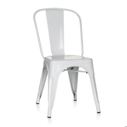 Chaise de bistrot - hjh OFFICE - VANTAGGIO COMFORT - Blanc - Métal