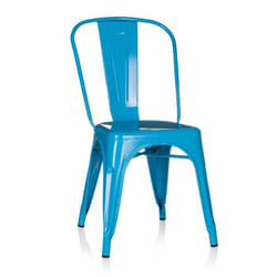 Chaise de bistrot - hjh OFFICE - VANTAGGIO COMFORT - Bleu Clair - Métal