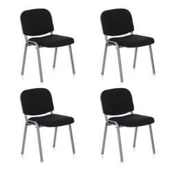 Chaise à quatre pieds - hjh OFFICE - XT 600 - Argent/Noir - Tissu