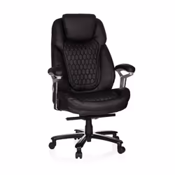 Fauteuil de bureau XXL PULLMANN simili-cuir noir hjh OFFICE