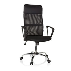 Chaise bureau / Fauteuil de direction PURE NET tissu maille / simili cuir noir chrome hjh OFFICE