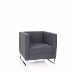 Fauteuil rembourré - hjh OFFICE - BARBADOS - Gris Foncé - Tissu
