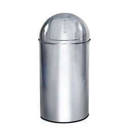 Poubelle - hjh OFFICE - PUSH 50L - Chrome - Tôle en acier
