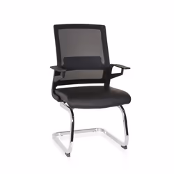 Chaises cantilever - hjh OFFICE - INVENTOR V PRO - Noir - simili cuir/tissu à maille