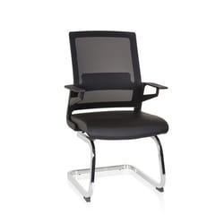 Chaises cantilever - hjh OFFICE - INVENTOR V PRO - Noir - simili cuir/tissu à maille