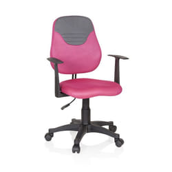 Chaise pivotante pour des enfants - hjh OFFICE - KIDDY STYLE - Rose/Gris - Tissu