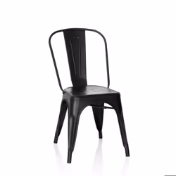 Chaise bistrot - HJH OFFICE - VANTAGGIO - Noir mat - Style industriel - Empilable