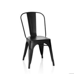 Chaise bistrot - HJH OFFICE - VANTAGGIO - Noir mat - Style industriel - Empilable