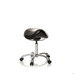 Tabouret de selle - hjh OFFICE - ORTHO SIT - Noir - similicuir