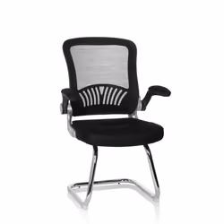 Chaises cantilever - hjh OFFICE - FLYER PRO V - Noir - tissu/tissu maille