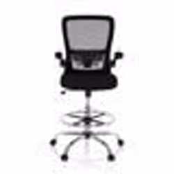 Chaise de comptoir - hjh OFFICE - VENDO WORK - Noir - tissu/tissu maille