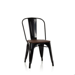 Chaise de bistrot - hjh OFFICE - VANTAGGIO COMFORT W - Noir - Acier / Bois