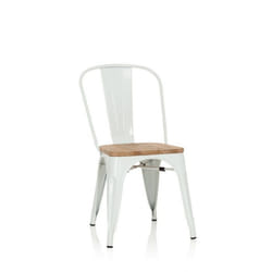 Chaise de bistrot - hjh OFFICE - VANTAGGIO COMFORT W - Blanc - Acier / Bois