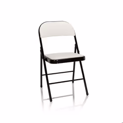 Chaise pliante - hjh OFFICE - TUDELA - Blanc - similicuir