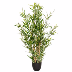 Plante artificielle - hjh OFFICE - MINI BAMBUS - Vert - Plastique Tissu