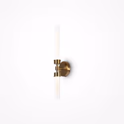 Maytoni Stelo Applique murale moderne à 2 lumières à DEL intégrées en laiton 3000K | Fini : Laiton | Matériel : Métal | Indic ...