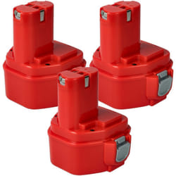 vhbw 3x Batterie compatible avec Makita 6227DWE, 6270D, 6270DWAE, 6227DWLE, 6227D, 6227DWBE, 6227DW outil électrique (3000 mAh, NiMH, 12 V)