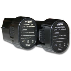 Vhbw - 2x Batterie compatible avec Makita CL072D, CL072DZ, CL072DS, CL070, CL070DS, CL070D, CL072, CL070DZ outil électrique (2000 mAh, Li-ion, 7,2 v)