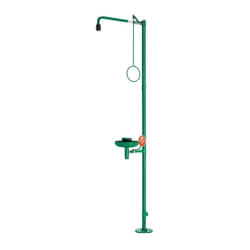 Douche de secours ClassicLine avec douche oculaire avec bassin réc. montage au sol raccordement 3/4 po. FI