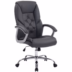 CLP Trading GmbH 191335308, Siège rembourré, Dossier rembourré, Gris, Gris, Simili-cuir, Simili-cuir
