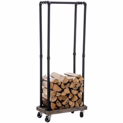 Porte-bûches Forks métal Cette étagère de rangement pour bois de chauffage se présente dans un design industriel et donne à c ...