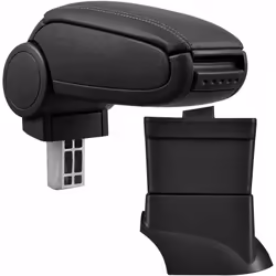 Accoudoir central console pour : Fiat 500 ( 2007-2017) matériel : cuir synthétique couleur : noir avec des coutures noires -  ...