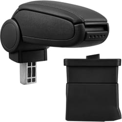 Pro.tec - Accoudoir central pour Ford Ka - avec compartiment - rembourré - cuir-synthétique - noir avec des coutures noirs