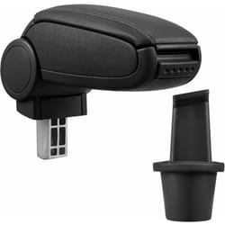 [pro.tec] Accoudoir central pour Dacia Duster - avec compartiment - rembourré - cuir-synthétique - noir avec des coutures noirs