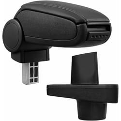 Pro.tec - Accoudoir central pour Renault Clio iv (Type X98) - avec compartiment - rembourré - cuir-synthétique - noir avec des coutures noirs