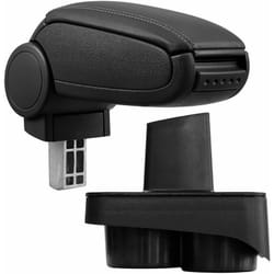 Pro.tec - Accoudoir central pour Polo 9N / 9N2 / 9N3 - avec compartiment - rembourré - cuir-synthétique - noir avec des coutures noirs