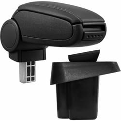 Pro.tec - Accoudoir central pour Suzuki SX4 + Fiat Sedici - avec compartiment - rembourré - cuir-synthétique - noir avec des coutures noirs
