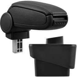 Pro.tec - Accoudoir central pour Audi A1 (8X) - avec compartiment - rembourré - cuir-synthétique - noir avec des coutures noirs
