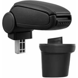 Pro.tec - Accoudoir central pour Nissan Juke - avec compartiment - rembourré - cuir-synthétique - noir avec des coutures noirs