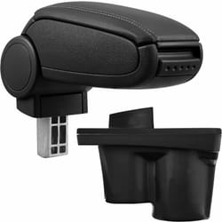 Pro.tec - Accoudoir central pour Opel Adam - avec compartiment - rembourré - cuir-synthétique - noir avec des coutures noirs