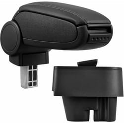 Pro.tec - Accoudoir central pour peugeot 207, 207 sw, 207 cc - avec compartiment - rembourré - cuir-synthétique - noir avec des coutures noirs