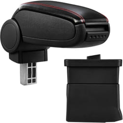 Pro.tec - Accoudoir central pour Ford Ka - avec compartiment - rembourré - cuir-synthétique - noir avec des coutures rouges