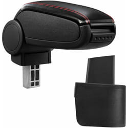 Pro.tec Accoudoir central pour Nissan Micra - avec compartiment - rembourré - cuir-synthétique - noir avec des coutures rouges