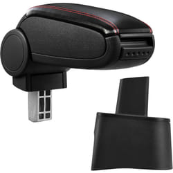 Pro.tec - Accoudoir central pour Seat Ibiza Type 6L - avec compartiment - rembourré - cuir-synthétique - noir avec des coutures rouges