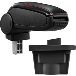 Pro.tec - Accoudoir central pour Opel Astra j - avec compartiment - rembourré - cuir-synthétique - noir avec des coutures rouges