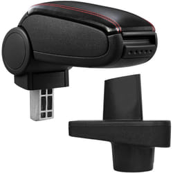 Pro.tec - Accoudoir central pour Renault Clio iv (Type X98) - avec compartiment - rembourré - cuir-synthétique - noir avec des coutures rouges