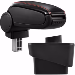 Accoudoir central console compatible avec : A1 (8X, 2010-2018) matériel : cuir synthétique couleur : noir avec des coutures r ...