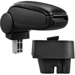 [pro.tec] Accoudoir central pour PEUGEOT 207, 207 SW, 207 CC - avec compartiment - rembourré - cuir-synthétique - noir avec des coutures blancs