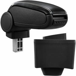 [pro.tec] Accoudoir central pour AUDI A3 8L - avec compartiment - rembourré - cuir-synthétique - noir avec des coutures blancs