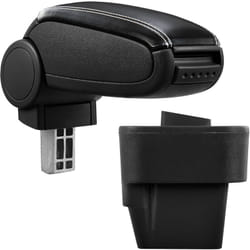 Pro.tec - Accoudoir central pour Opel Astra h - avec compartiment - rembourré - cuir-synthétique - noir avec des coutures blancs