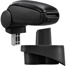 Pro.tec - Accoudoir central pour Mercedes classe a W168 - avec compartiment - rembourré - cuir-synthétique - noir avec des coutures blancs