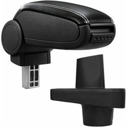 Pro.tec - Accoudoir central pour Renault Clio iv (Type X98) - avec compartiment - rembourré - cuir-synthétique - noir avec des coutures blancs