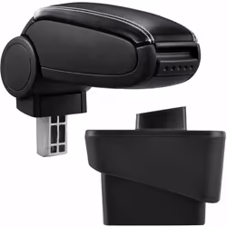 Accoudoir central console compatible avec : A1 (8X, 2010-2018) matériel : cuir synthétique couleur : noir avec des coutures b ...
