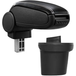 Pro.tec - Accoudoir central pour Nissan Juke - avec compartiment - rembourré - cuir-synthétique - noir avec des coutures blancs 51591097